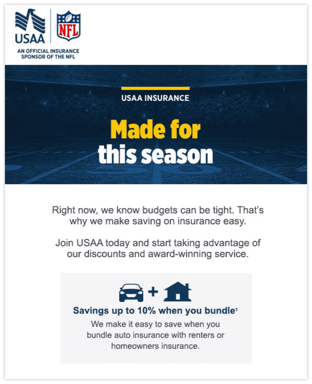 USAA & NFL Insurance Email