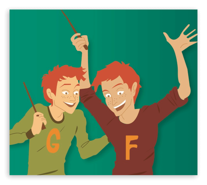 Fred & George Weasley Christmas Card Print