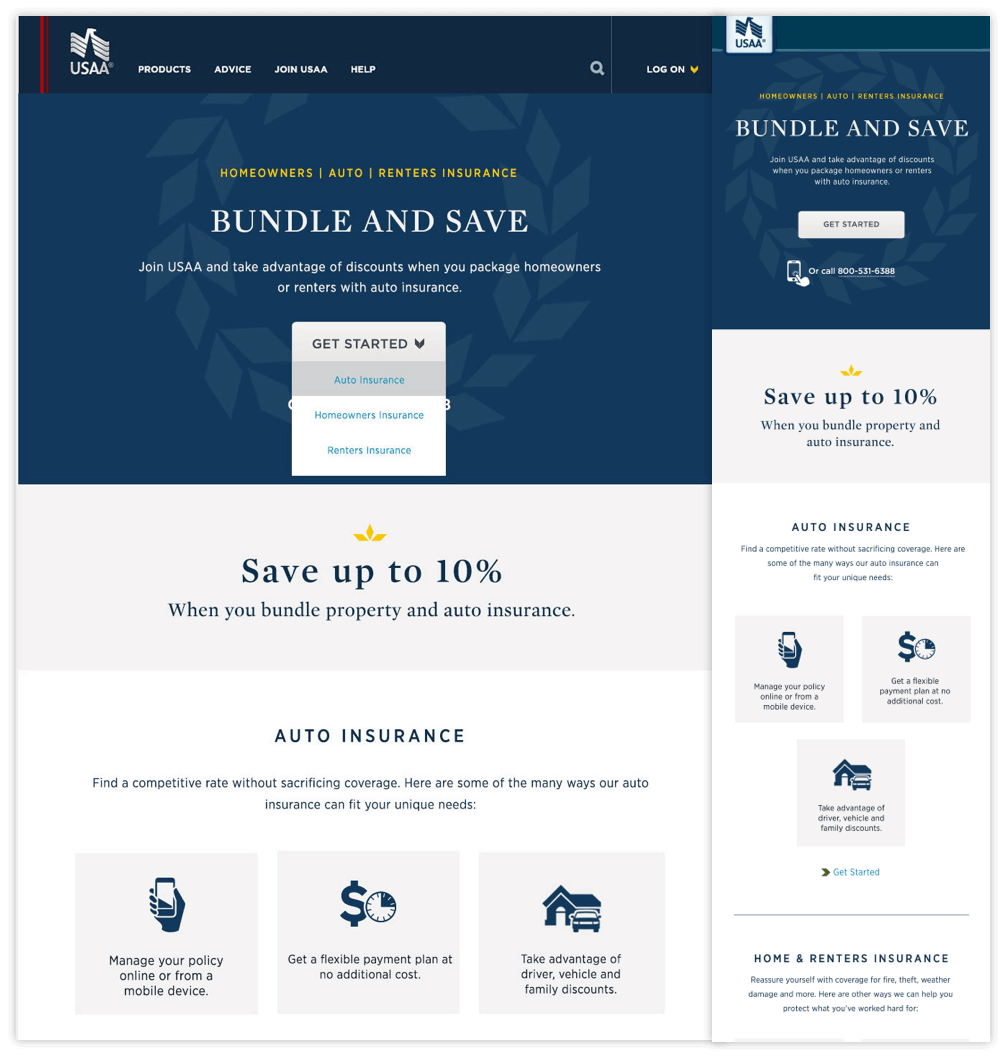 Bundle landing page